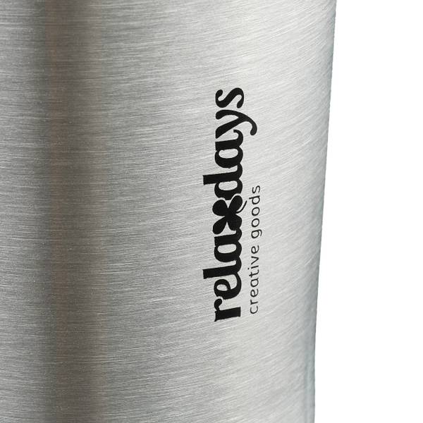 Thermobecher Edelstahl 400ml Schwarz - Silber - Edelstahl - 9 x 19 x 9 cm