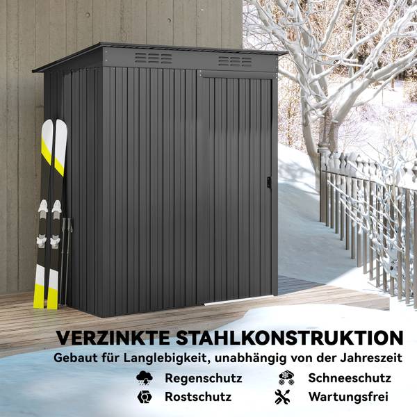 Tuinschuur 84H-456V00CG grijs - staal - 106 x 181 x 159 cm