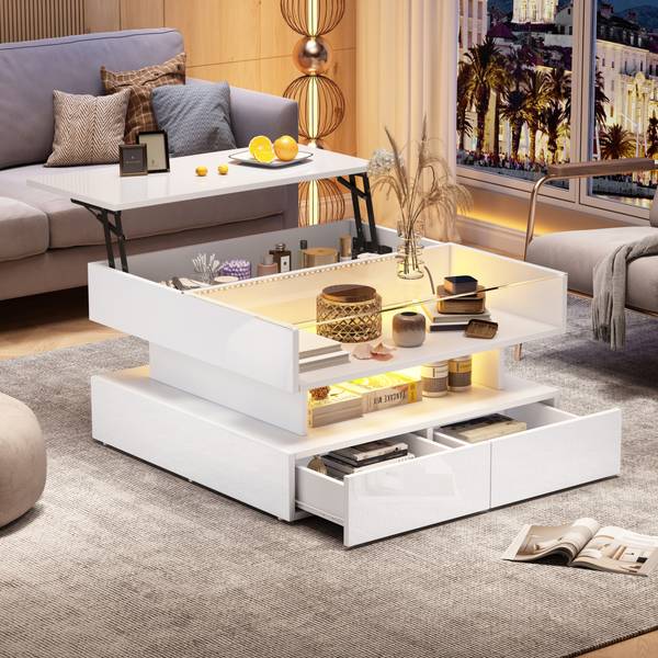 Couchtisch Hermes Ⅱ Weiß - Holzwerkstoff - 80 x 45 x 80 cm