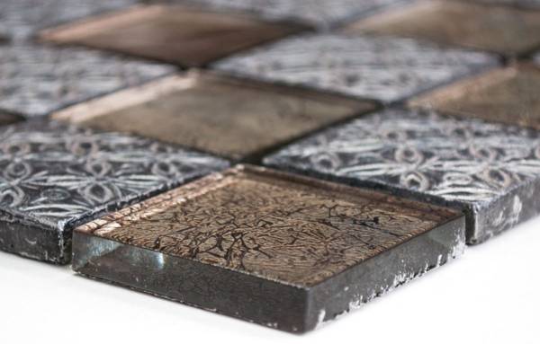 Mosaikfliesen 78B-0702 Schwarz - Glas - 30 x 30 x 30 cm