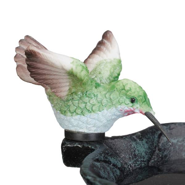 Bain d'oiseaux en fonte de fer Noir - Vert - Fonte - 14 x 101 x 19 cm