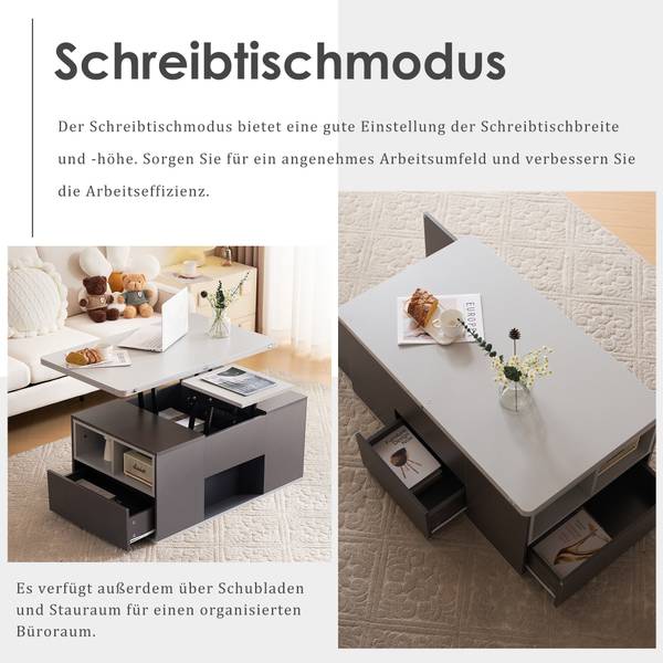 Couchtisch AegisKrynnathor Grau - Holzwerkstoff - 100 x 47 x 51 cm