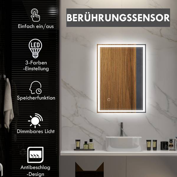 Badezimmerspiegel 834-032V91SR 70 x 50 cm