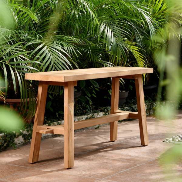 Sitzbank PALU Braun - Massivholz - 90 x 45 x 25 cm