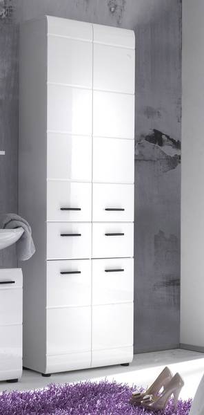 Standtype SkinGloss Bad Weiß - Holz teilmassiv - 60 x 182 x 31 cm