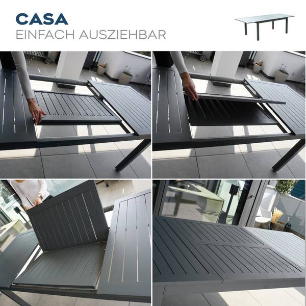 Gartentisch CASA Grau - Metall - 100 x 240 x 74 cm