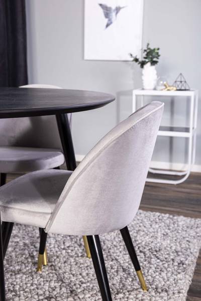 Essgruppe Dipp 2 (5-teilig) Glas Schwarz - Hochglanz Schwarz