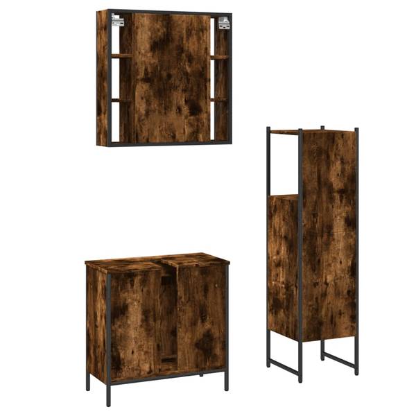 Meubles de bain 3033727 lot de 3 Marron - Bois manufacturé - 16 x 60 x 60 cm
