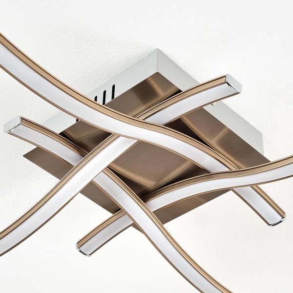 Deckenleuchte Pella Silber - Weiß - Aluminium - PVC - 13 x 8 x 45 cm