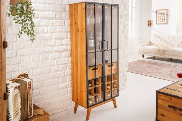 Vitrine SEVEN SEAS Braun - Massivholz - 60 x 150 x 34 cm