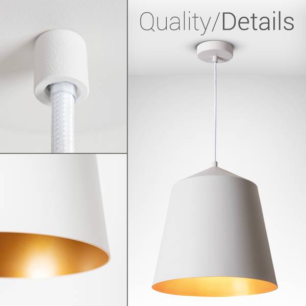 Pendelleuchte Jackson M Aluminium - Gold - Weißgold - 33 x 32 x 33 cm