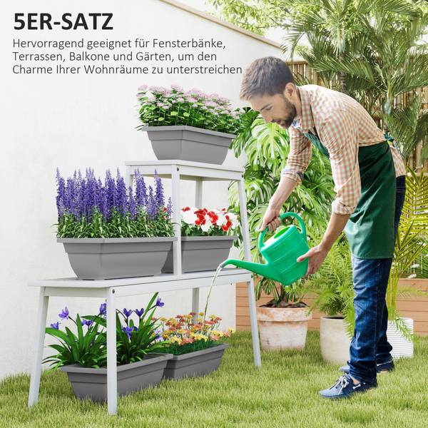 Pflanztöpfe 84H-256V00GY Grau - Kunststoff - 21 x 16 x 59 cm