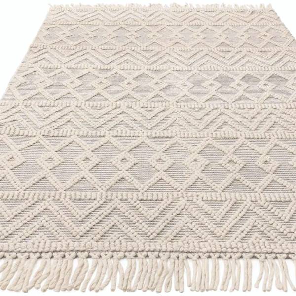 Teppich wohnzimmer Wolle SAGRA Grau - 160 x 230 cm