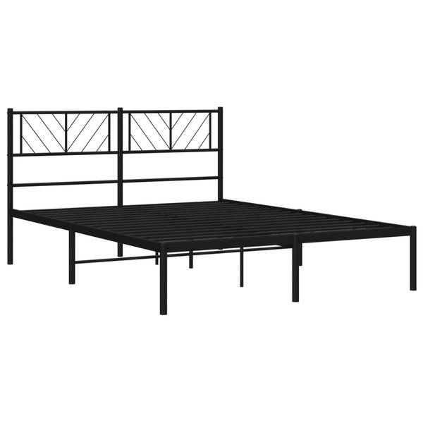 Bettgestell mit Kopfteil X267 Schwarz - Metall - 142 x 90 x 196 cm