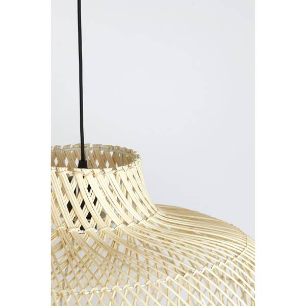 Hängeleuchte Charita Braun - Holzwerkstoff - Rattan - 60 x 43 x 60 cm