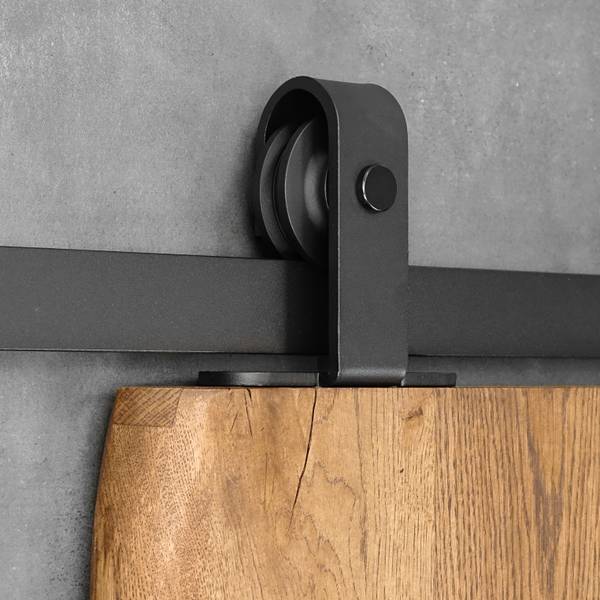 Schiebetürsystem ALMERIA Schwarz - Metall - 200 x 13 x 6 cm