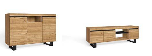Set Naturale Sideboard-TV-Möbel 160cm Braun - Holzwerkstoff