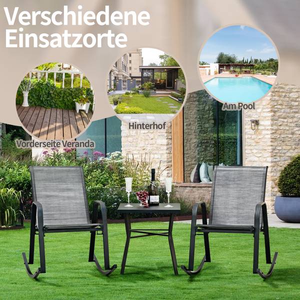 Schaukelstühle ZB33202(2er-Set) Grau