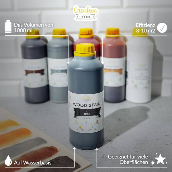 Holzbeize Heddy Schwarz - Kunststoff - 8 x 24 x 8 cm