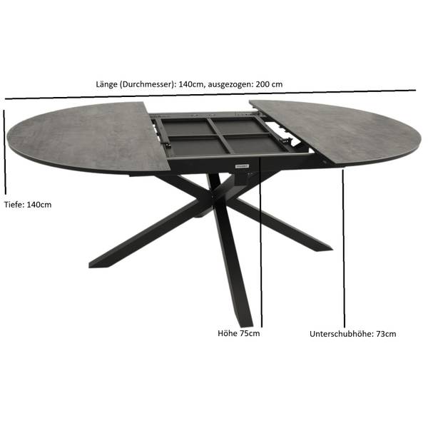 Garnitur LAGOS XL 9-teilig Grau - Aluminium - 255 x 76 x 255 cm