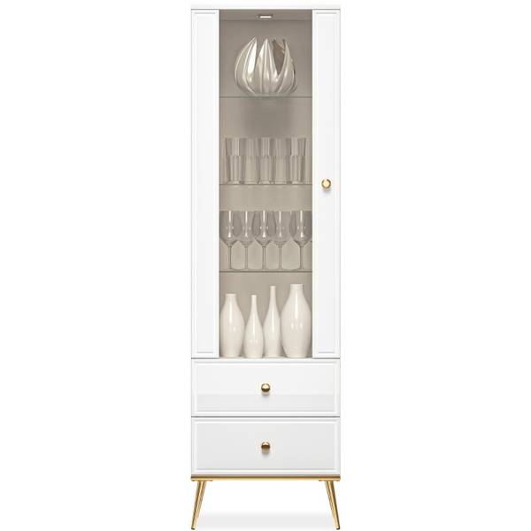 Armoire vitrine ISORIA Blanc - ABS - 55 x 190 x 40 cm