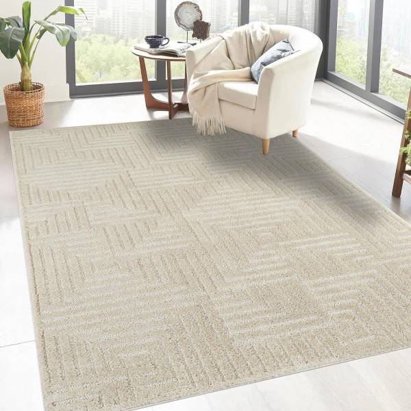 Tapis salon ELEGANCE D Blanc - Matière plastique - 80 x 2 x 150 cm