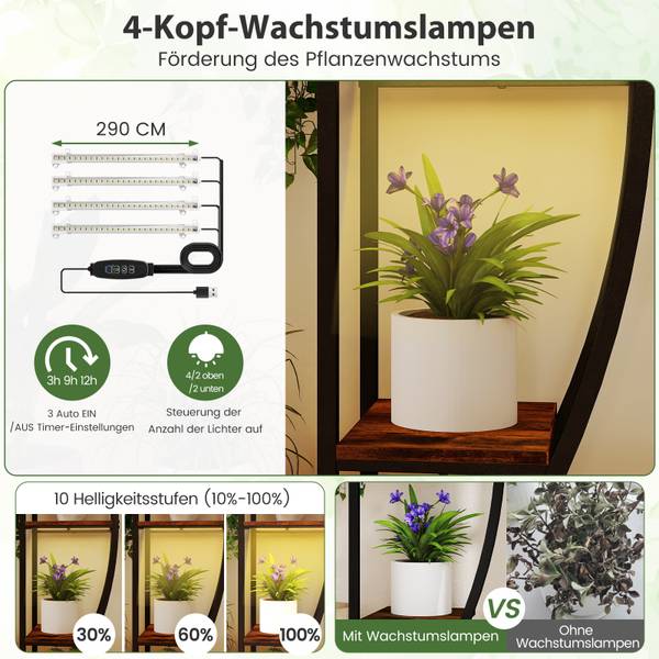 Pflanzenständer VH34779ORDE Schwarz - Metall - 30 x 160 x 127 cm