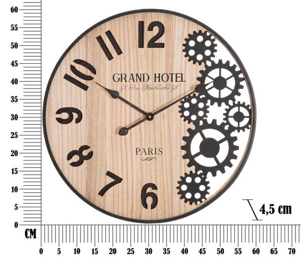 Grande horloge murale Marron - Métal - 5 x 60 x 60 cm