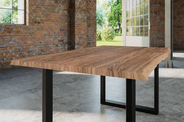 Esstisch LAUREN Beige - 180 x 90 cm - Schwarz