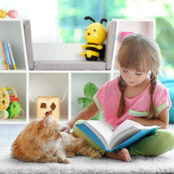 Bücherregal mit Sitzkissen Grau - Weiß - Polyester - 103 x 63 x 30 cm