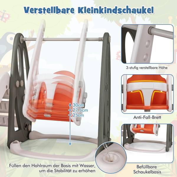 Kinderschommel FE32372ADNL oranje - kunststof - 150 x 98 x 182 cm