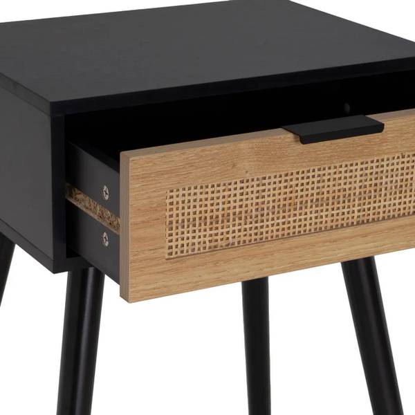 Nachttisch HH-806164 Schwarz - Braun - Holz teilmassiv - 9 x 48 x 31 cm