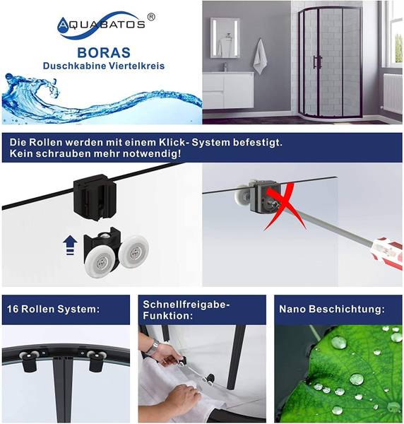 Duschabtrennung mit Schiebetüren 80 x 80 cm