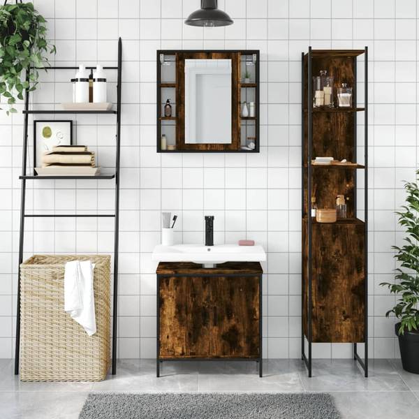 Badmöbel 3033723 3-teilig Braun - Holzwerkstoff - 16 x 60 x 60 cm