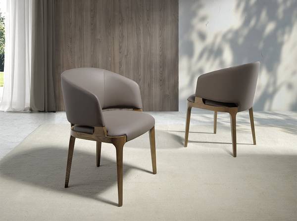 Chaise similicuir taupe foncé 4108 Marron - Cuir synthétique - Résine synthétique - Vinyle - 57 x 76 x 58 cm