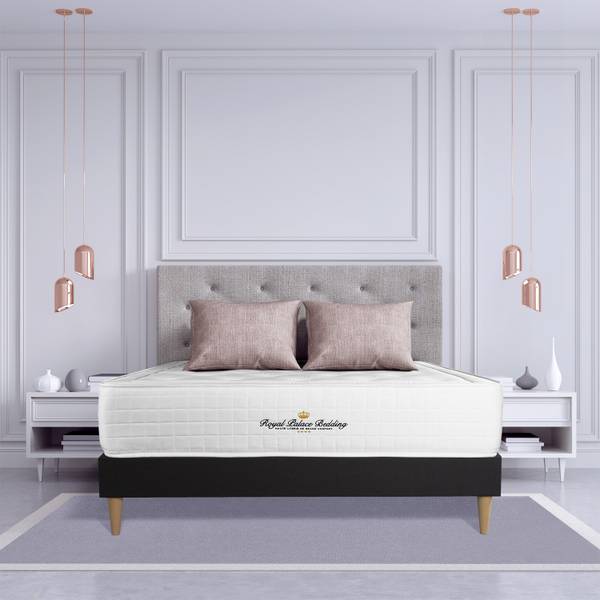 Bettgestell und Matratze Buckingham - Schwarz - Massivholz - 135 x 59 x 190 cm