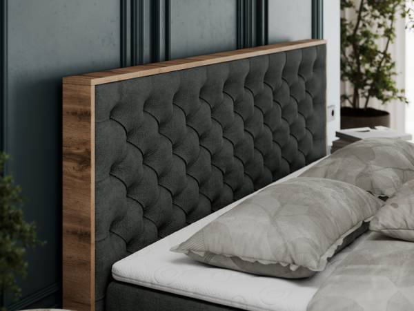 Boxspringbett ALBERO 3 Graphit - Breite: 148 cm - H3