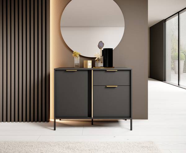 Kommode Hanover I Grau - Holzwerkstoff - 104 x 82 x 40 cm