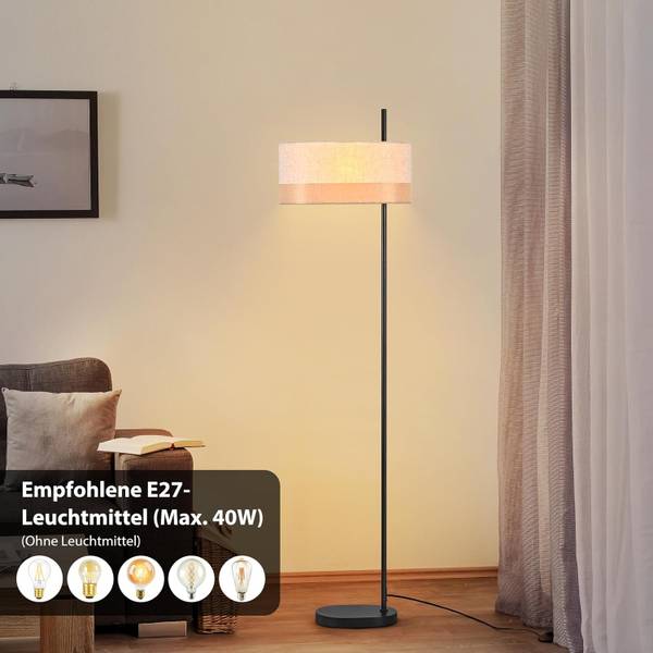 Standleuchte sdqd Weiß - Leinen - Eisen - 25 x 154 x 40 cm