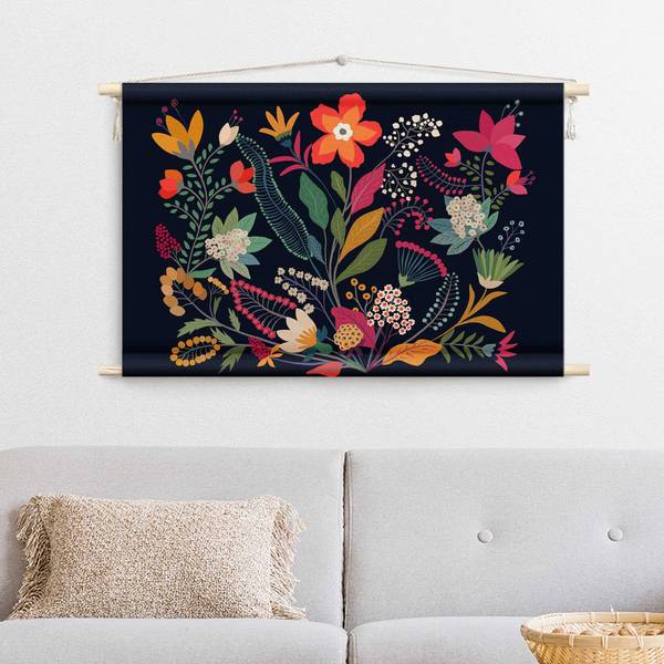 Wandteppich Mexikanische Blumen 90 x 60 cm