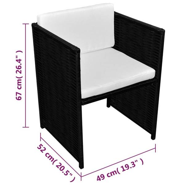 Bistro-Set 292855 3-teilig Schwarz - Polyester - 58 x 76 x 102 cm