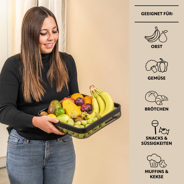 Obstkorb 70435 (2er-Set) Schwarz - Metall - 31 x 6 x 31 cm