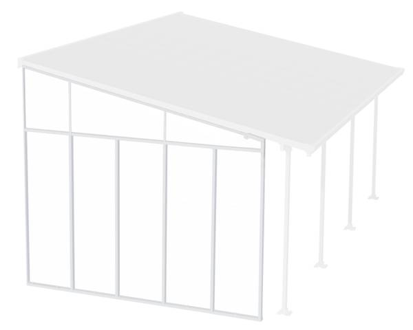 Zubehör Terrasse Seitenwand Weiß - Metall - 7 x 305 x 319 cm