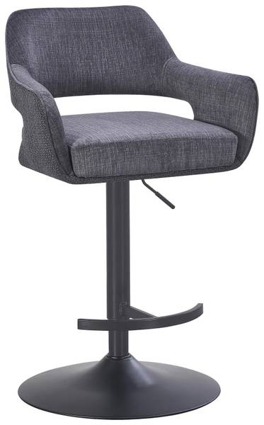 Barhocker VANESSA Grau - Metall - Textil - 53 x 113 x 56 cm