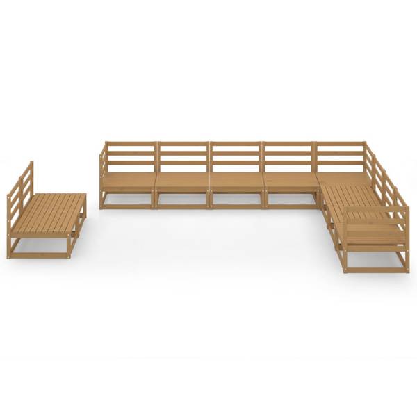 Loungeset 3009845-1 set van 10 bruin - grenenhout - 70 x 67 x 70 cm