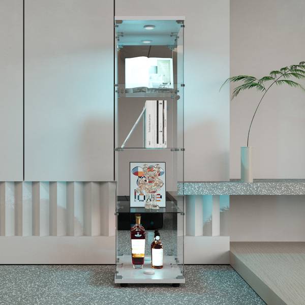 Glasvitrine DR-GQ01 Weiß - Glas - 36 x 164 x 42 cm