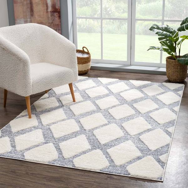 Hochflor-Teppich Focus Grau - Weiß - Textil - 160 x 1 x 230 cm
