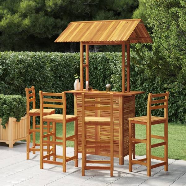 Tuinbarset 3015845-3 set van 5 bruin - acacia - 113 x 217 x 106 cm