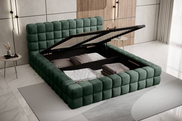 Bett Dario Grün - Stahl - 224 x 104 x 244 cm