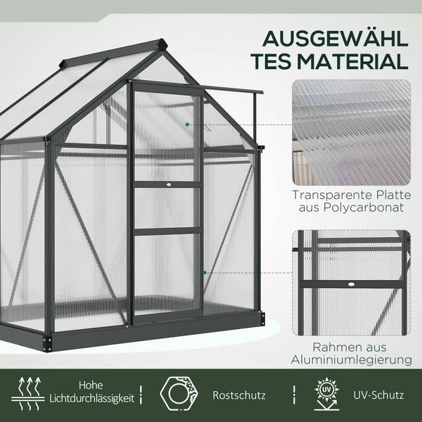 Gewächshaus 845-057GY 132 x 190 cm